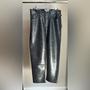 Agolde Recycled Leather Pants in Charcoal